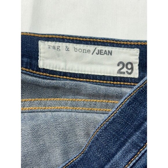 Rag & Bone Capri Jeans Women's Size 29 Distressed Raw Hem Blue Denim - Picture 4 of 11